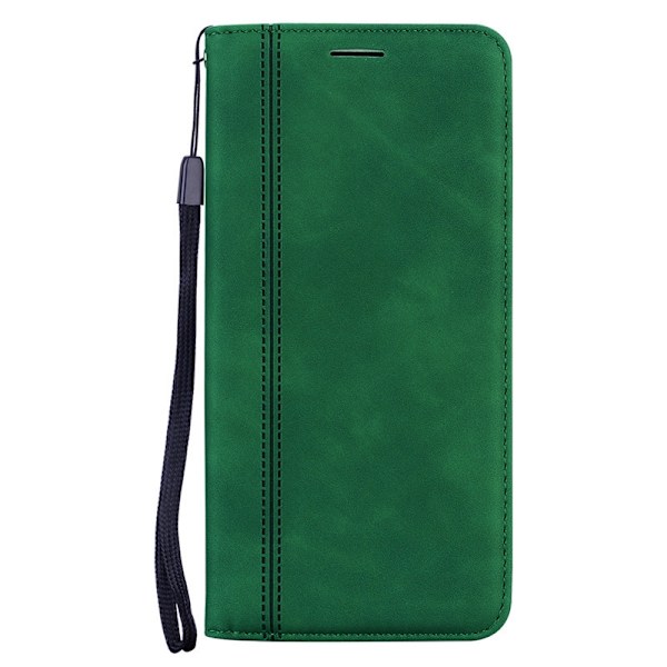 Etui til iPhone15Plus grønt business snap-on læder business snap-on