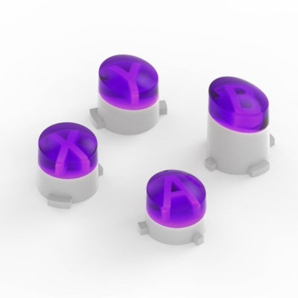 För Xbox One Handtag Crystal Button Xbox One Slim Handle ABXY Button Bullet Button Ersättning Purple