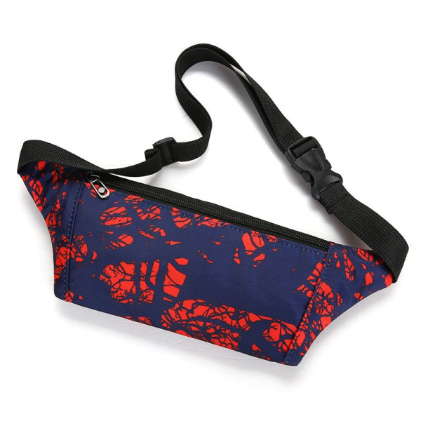 Fanny Pack Løbebælte Taljetaske Organizer Vandtæt Nylon Sports Red and Blue