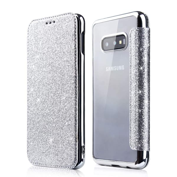 Etui til Samsung Note20 Ultra Sølv Seliver Elektroplettering glitter læder