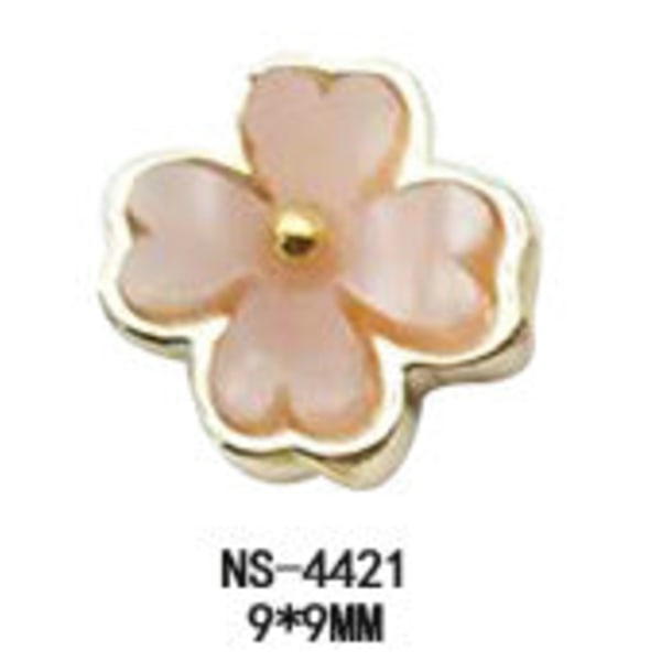 Kynsikoristeet nail art varten kukkiva kukka sadekukka kivi jade jäljitelmä kuori meripihka timantiseos metallikoristeet NS-4421