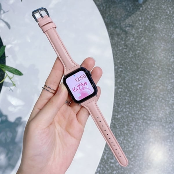Kellon ranneke Apple Watch iWatch 44mm 4/5/6/SE -kelloon, tyttömäinen pinkki