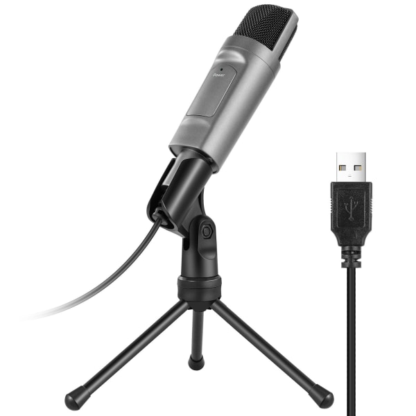 Ulkomaankauppa Yksityinen mallipeli Karaoke-ankkuri USB kondensaattorimikrofoni Tietokone Pöytätietokone Live Stream -tallennus langallinen mikrofoni Silver Gray