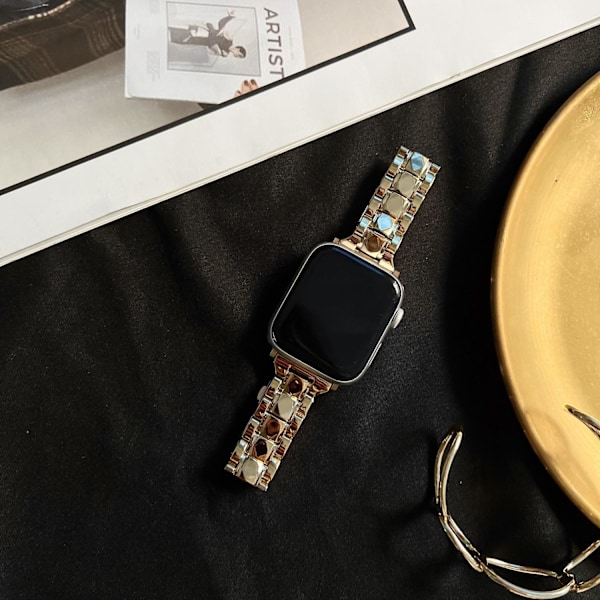 Klockarmband för Apple Watch iWatch S1-9 generation SE 38/40/41mm S10 generation 42mm guld