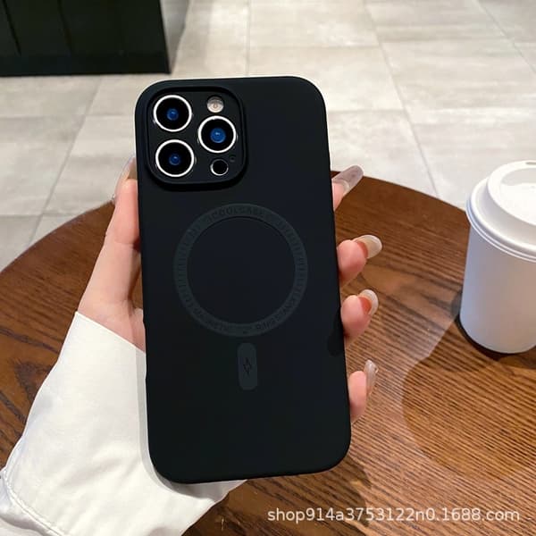 Etui til iPhone 17 Sort Magnetisk Silikone Ensfarvet