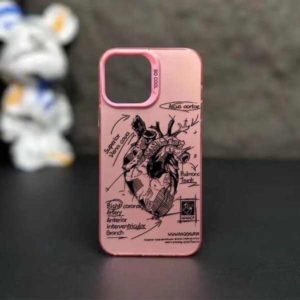 Deksel til iPhone 17 Laser Heart S542P1 Rosa