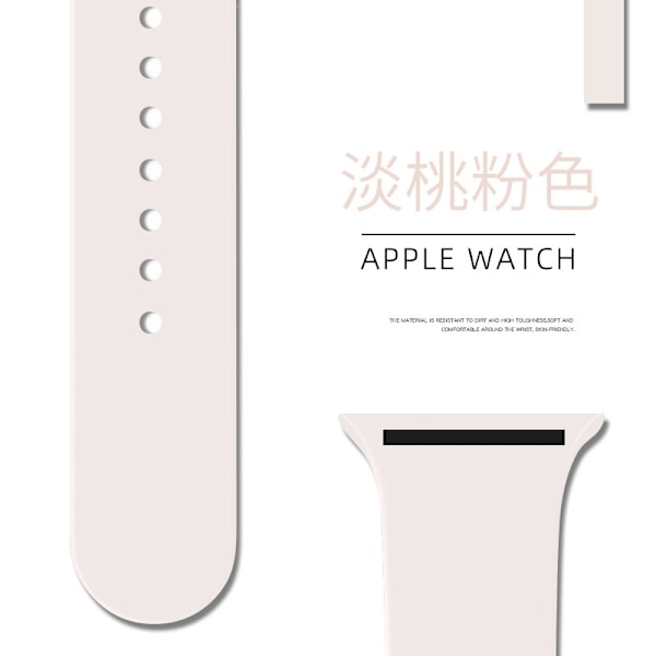 Urrem til Apple Watch iWatch 38/40/41/42mm Forlænget/L Opgraderet version 1 lys fersken pink
