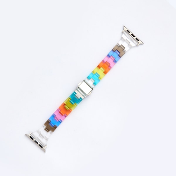 Klockarmband för Apple Watch iWatch 44/45/46/49MM Transparent Regnbåge - Smal Midja