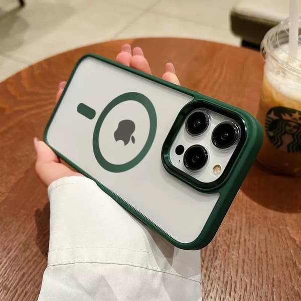 Etui til iPhone 17 Pro Cangling Grøn Guld Skjold Magnetisk