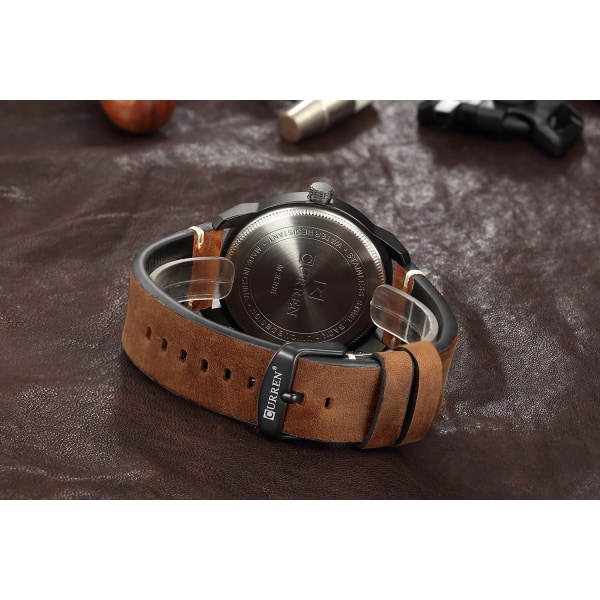 Herreklokker Digital Surface Belt Vanntett Quartz Watch Gift Black shell