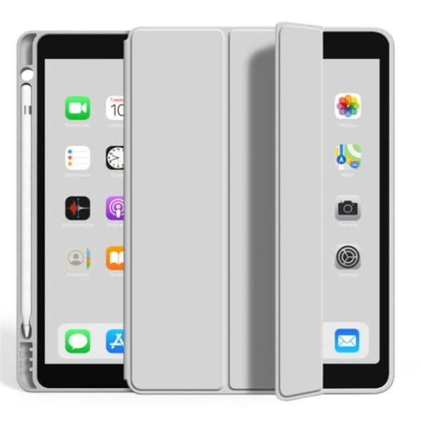 Stilfuldt etui til iPad 9.7\" 2017/2018 højkvalitets gråt læder