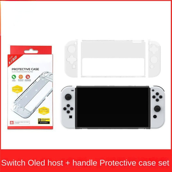 For Switch OLED Host Transparent Pc Protective Hard Shell Venstre Høyre Bar End TPU-beskyttelsesdeksel