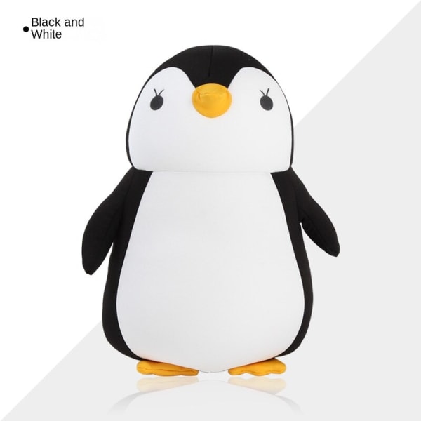 Blød behagelig rejsepude Pingvin tegneseriepartikeldeformation To-i-en dobbeltbrug Black Penguin 30*32cm