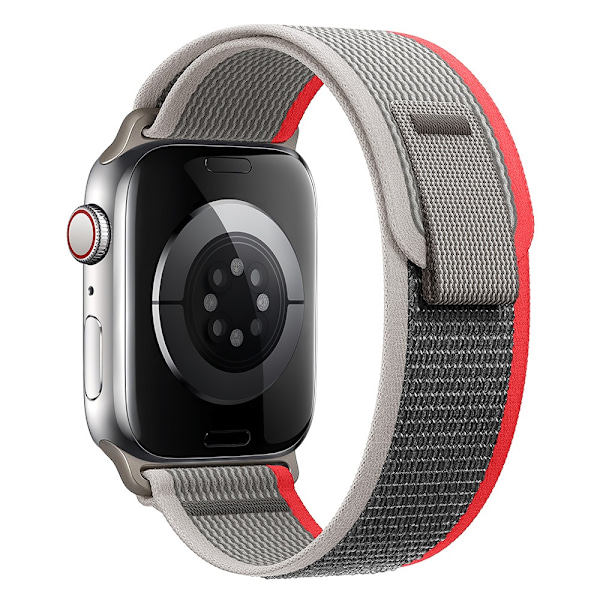 Kellon ranneke Apple Watch iWatch 38/40/41/42mm Harmaa-Punainen