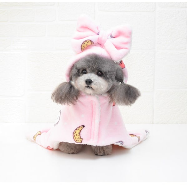 Lemmikkien vaatteet Lemmikkipyjamat Makuupussi Fleecevuorattu lämmin syksy ja talvi Pink L（65*65CM）