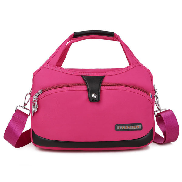 Kvinder Dame Håndtaske Canvas Stor Kapacitet Nylon Oxford One Shoulder Crossbody Taske Rose Red