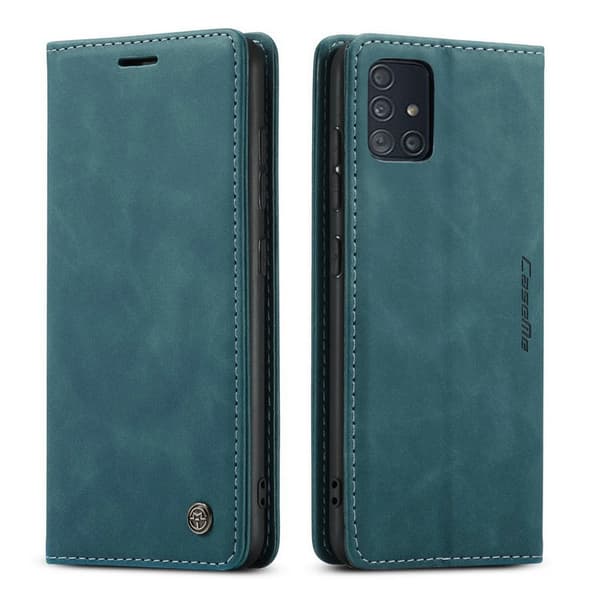 Etui til Samsung A73 blått Magnetisk anti-fall lær kortinnsetting flip