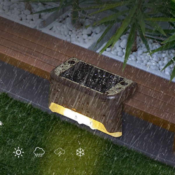 4/8/12/16 stk Solar Step Lights Utendørs Vanntett Solar Stair Lights Solar Powered Dekklys Veranda Dekk Trinn Uteplass Trapper black case warmwhite 12pcs