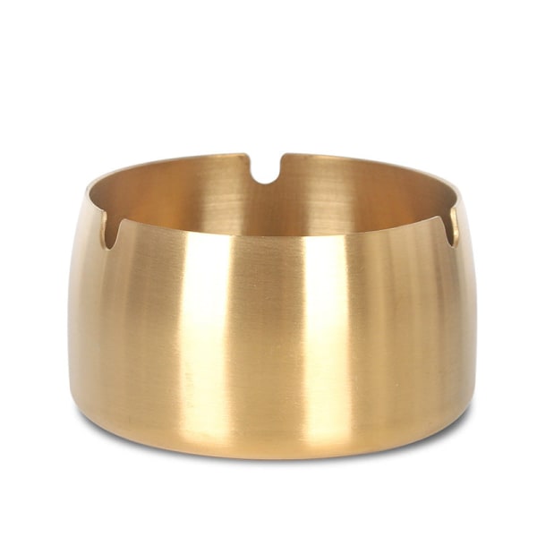 Askebæger Creative Askebakke i rustfrit stål Vindtæt Anti-Fall Home Living Room Hotel Bar Gold [thickening]] Small size 8CM