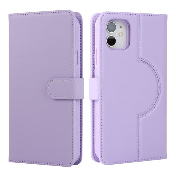 Etui til iPhone 15 Plus lilla delt lommebok i lær