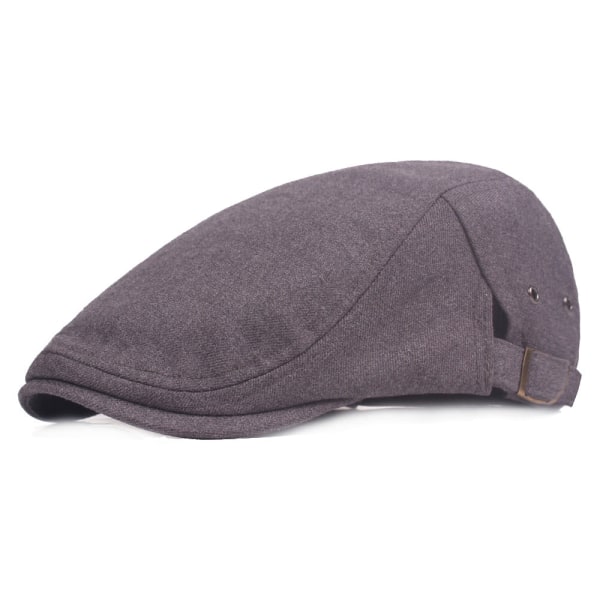 Baretterhat Ulden Baretter Simple Peaked Cap Hat Britisk stil Advance Hatte Herrehat Light gray Adjustable