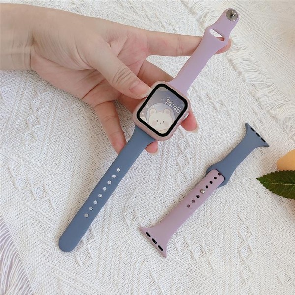 Kellon ranneke Apple Watch iWatch 40mm pieni S-laventeli harmaa + laventeli violetti + ruusukulta