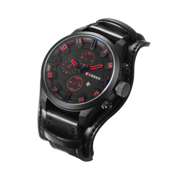 Business watch för män Kvarts vattentät watch MZMW-8225 Black Shell Gray