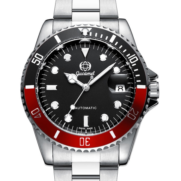 Herreure Submariner Watch Rotating Black Ghost Green Calendar Luminous Gift Red and blue circle