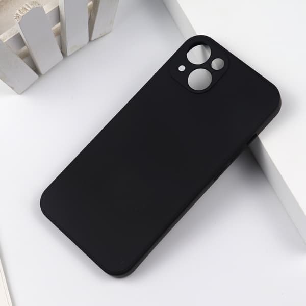 Etui til iPhone 17PRO Sort Cube Flydende Mat Blød Fuld Dækning Stødsikker
