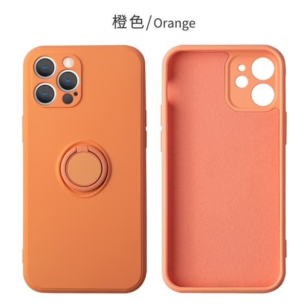 Skal för iPhone 17 Pro Max Orange Flytande Silikon Ringstativ Anti-fall