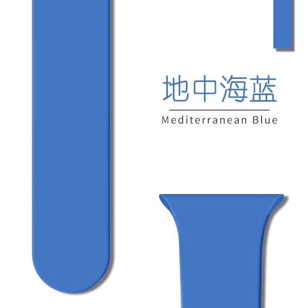 Klokkereim for Apple Watch iWatch 38/40/41/42mm Standard/S 72 Mediterranean Blue
