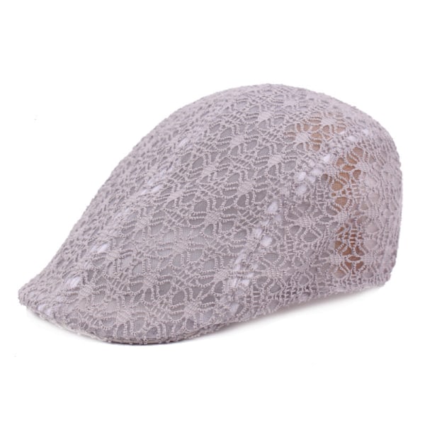 Beret Hat Blonder Beret Silk Screen Peaked Cap for kvinner Sommer Reise Hat Pustende Solsikker Advance Hats Dame Mesh Cap Gray Average Size (58cm)