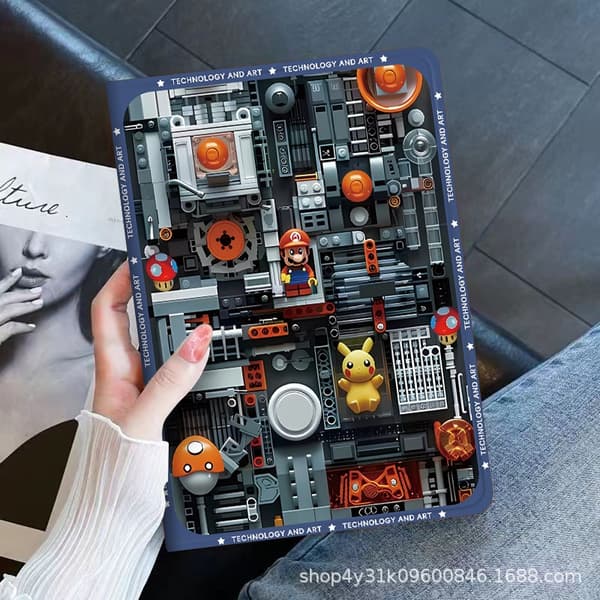 Stilfuldt etui til iPad 2025 11 11\" Elevator Mali Tri fold Airbag Silikone