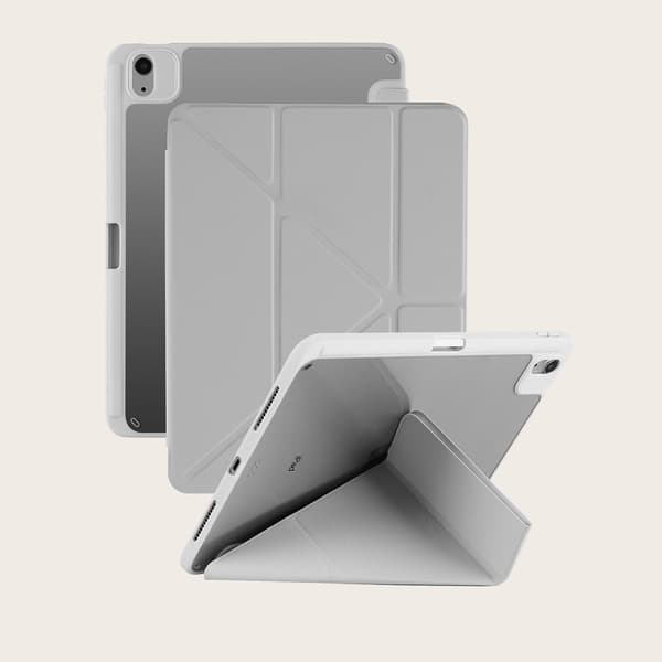 Fodral för iPad Air1/2 9.7\" 2017/2018 grå deformerad Y-vik tri-fold hög transparens läder