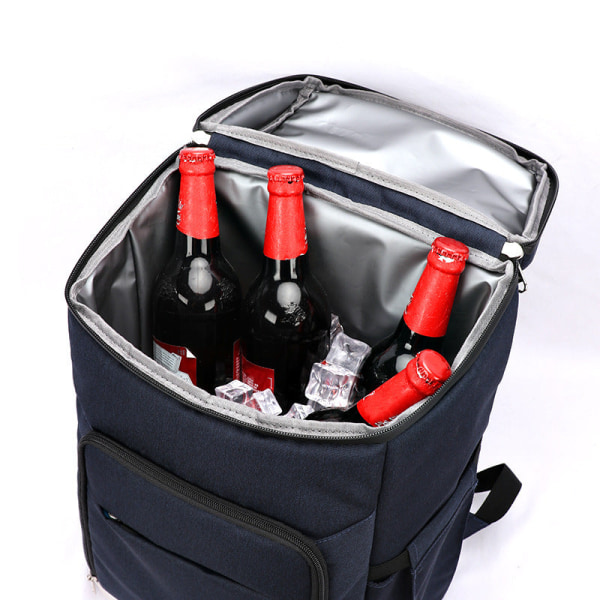 Kvinder pige rygsæk skuldertaske skoletaske Isoleret udendørs Picnic Beer Bag 24-28L Vandtæt Ice Pack Black gray