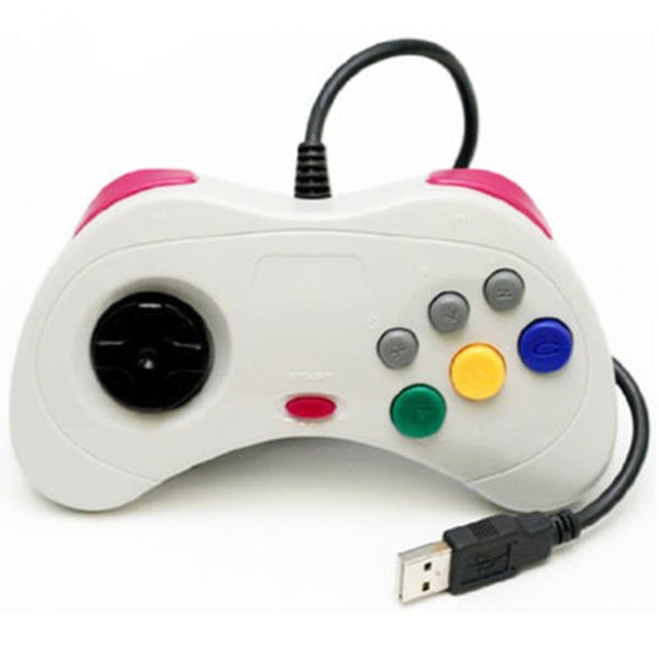 For Switch Spillkonsoll Håndtak N64 SNES Håndtak Klassisk Super Håndtak USB Håndtak Saturn Håndtak White