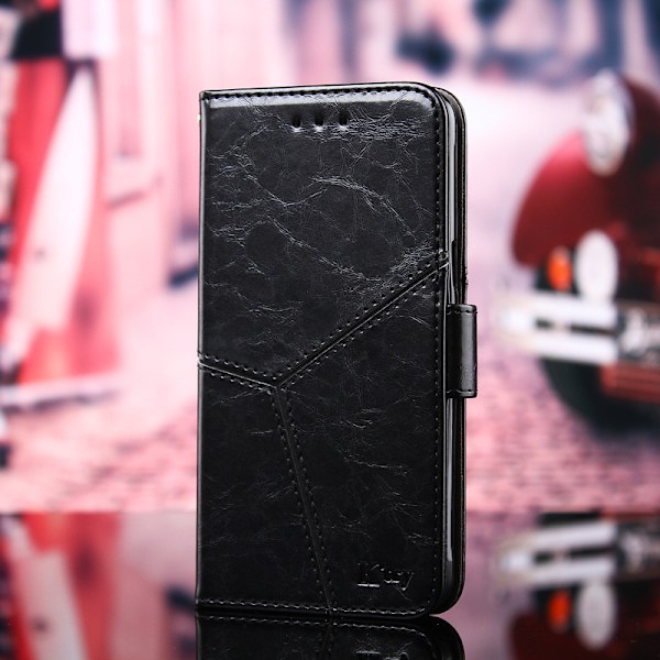 Fodral för iPhone 13 svart hållare kortplats full läder