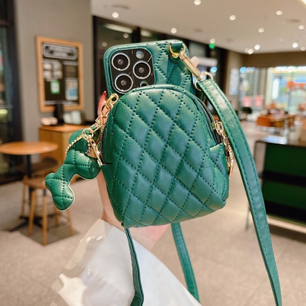 Fodral för iPhone 13 Pro Cyan Uppgraderad Crossbody Myntväska ins All inclusive