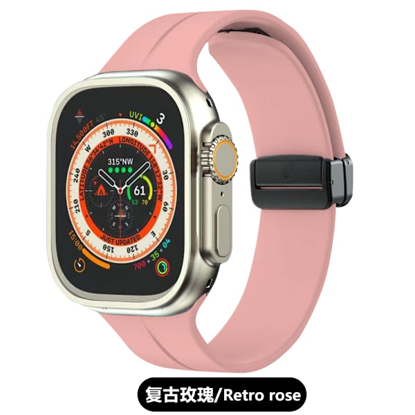 Kellon ranneke Apple Watch iWatch -kelloon Soveltuu: 1.-8. sukupolvi SE 42/44/45/49mm 6 Retro Ruusu