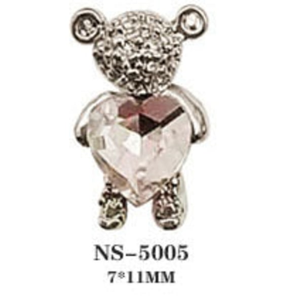 Negledekorasjoner for Nail Art Bear Love Legering Manikyr Smykker Diamond Pearl NS-5005