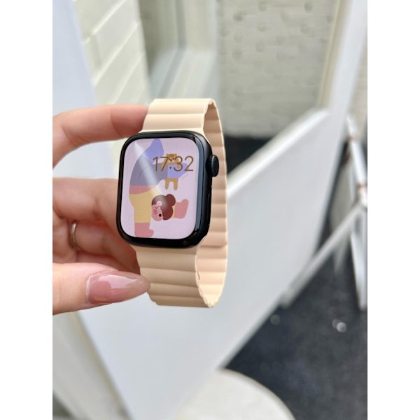 Kellon ranneke Apple Watch iWatch 42mm 1/2/3 sukupolvelle, juustonkeltainen