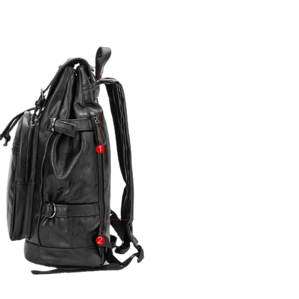 Ryggsekk kuskinn Casual Stor kapasitet datamaskin skolesekk Short Trip Bag Black