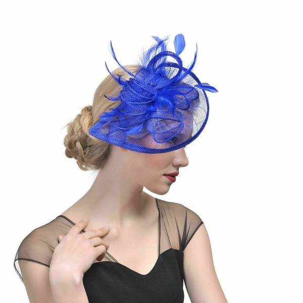 Stort pannebånd Alice Band Hat Fascinator Bryllup Ladies Day Race Royal Ascot Blue