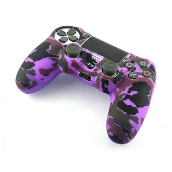 For PS4 håndtakshylse PS4 slankt håndtak kamuflasjedeksel PS4 håndtak Graffiti silikonbeskyttende Purple camouflage
