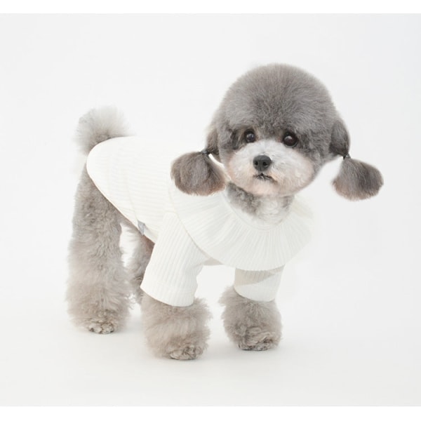 Kjæledyrsklær Hundebunnskjorte To fots klær Katt Pomeranian-klær White XL
