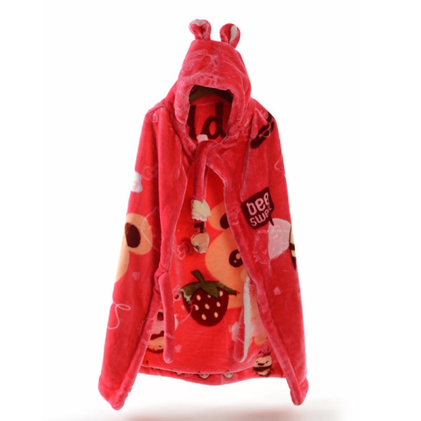 Baby ulkoiluviitta polyesterikuitu pehmeä viitta ulkoilusarjakuva hupullinen cover 深粉草莓蛋糕 100*110cm