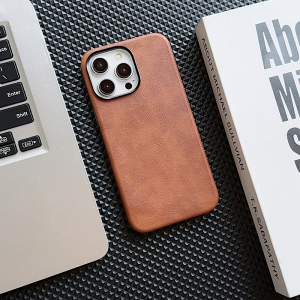 Etui til iPhone 16 Pro Brun Crazy Horse Læder Magnetisk Korn Fuld Anti-fald