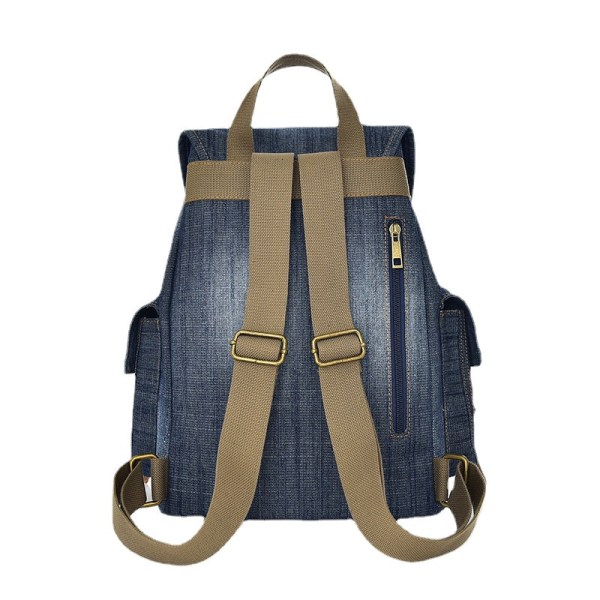 Kvinnor tjej ryggsäck axelväska skolväska Retro Jean Bag Outdoor Leisure Canvas Travel Light brown