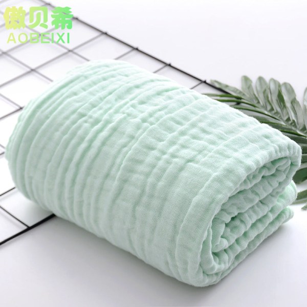 Baby bomuldsgaze badehåndklæde badekar Absorberende plus størrelse blødt hemmeligt bobleplasttæppe Green 105*105cm