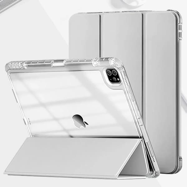 Fodral för iPad Air 3/ Pro 10,5\" grått tri fold hög transparens
